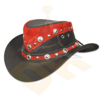 Black Nubic Leather Hat